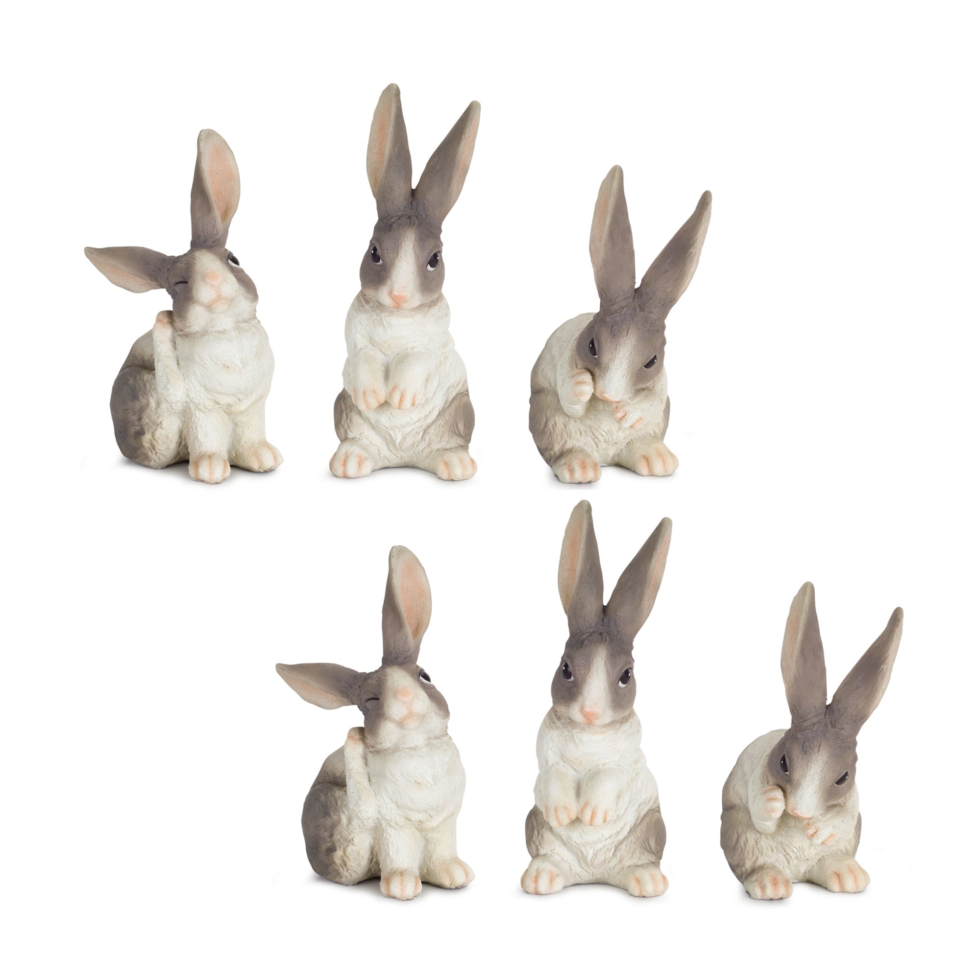 Long-Ear-Rabbit-Figurine,-Set-of-6-Outdoor-Decor