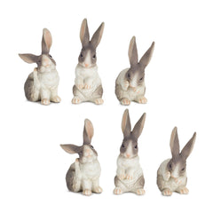 Long-Ear-Rabbit-Figurine,-Set-of-6-Outdoor-Decor