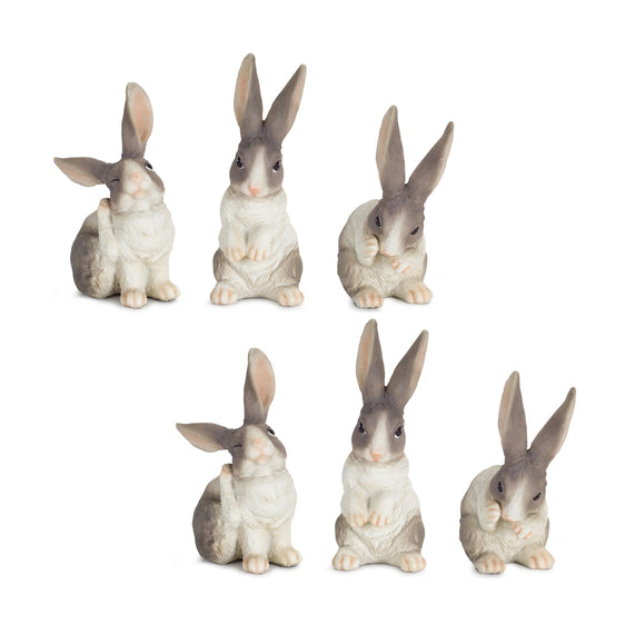 Long Ear Rabbit Figurine (Set of 6) - Outdoor Decor