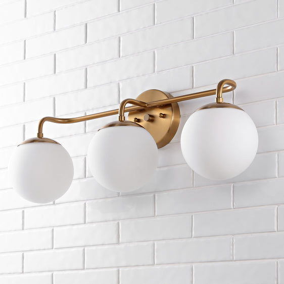 Louis Parisian Globe Light Metal/Frosted Glass Modern Contemporary LED Vanity - Vanity Lights