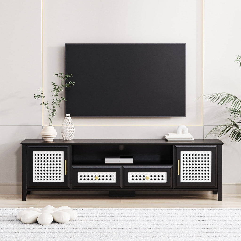 Low Profile Modern Media Console for TV's up to 65'', Black - Consoles