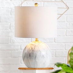 Luna Faux Marble Resin LED Table Lamp - Table Lamps