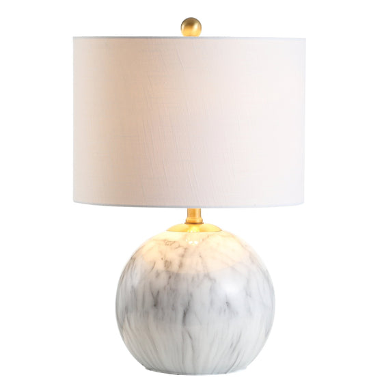 Luna Faux Marble Resin LED Table Lamp - Table Lamps
