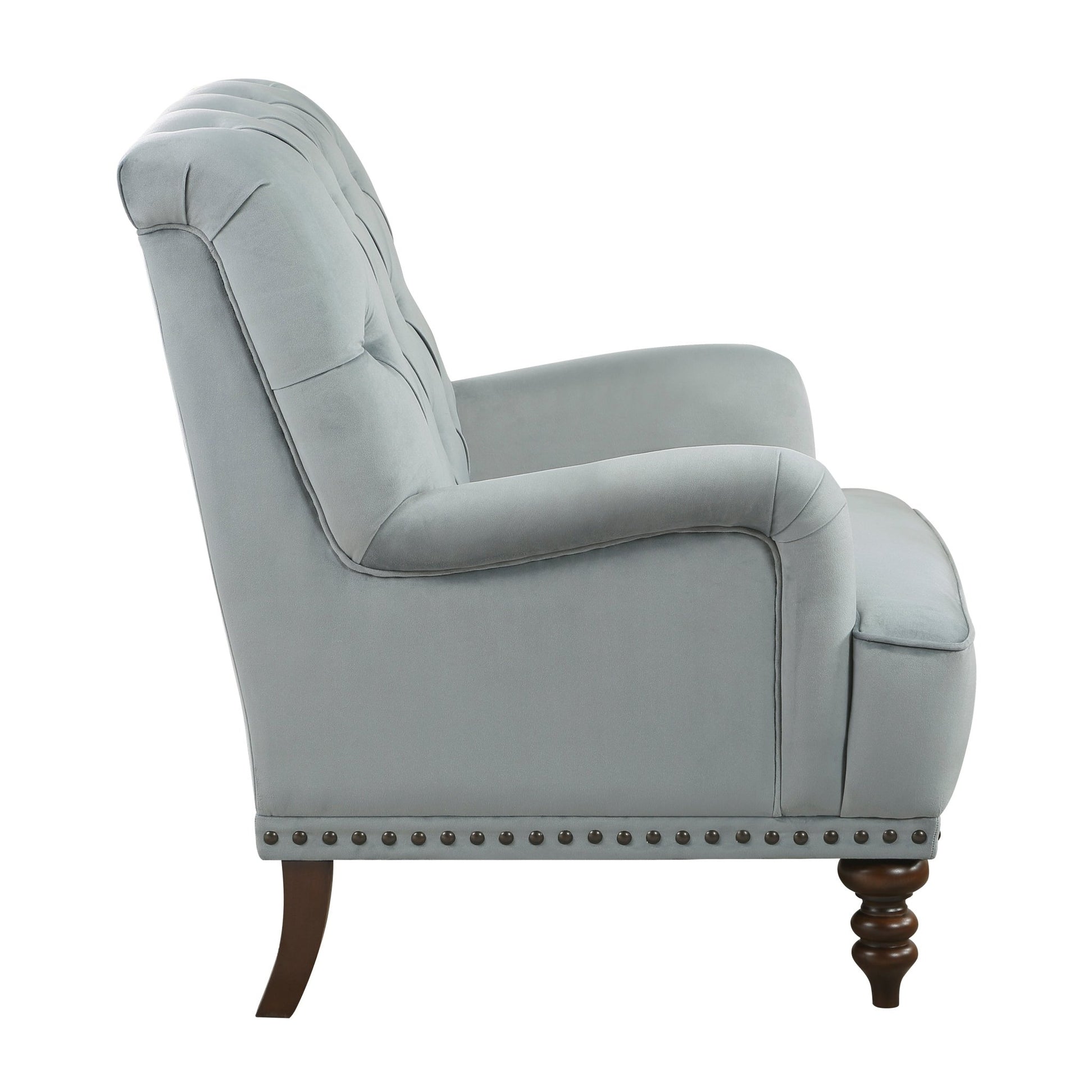 Luxurious Accent Chair with Upholstered Tufted and Nailhead Trim - Pier 1