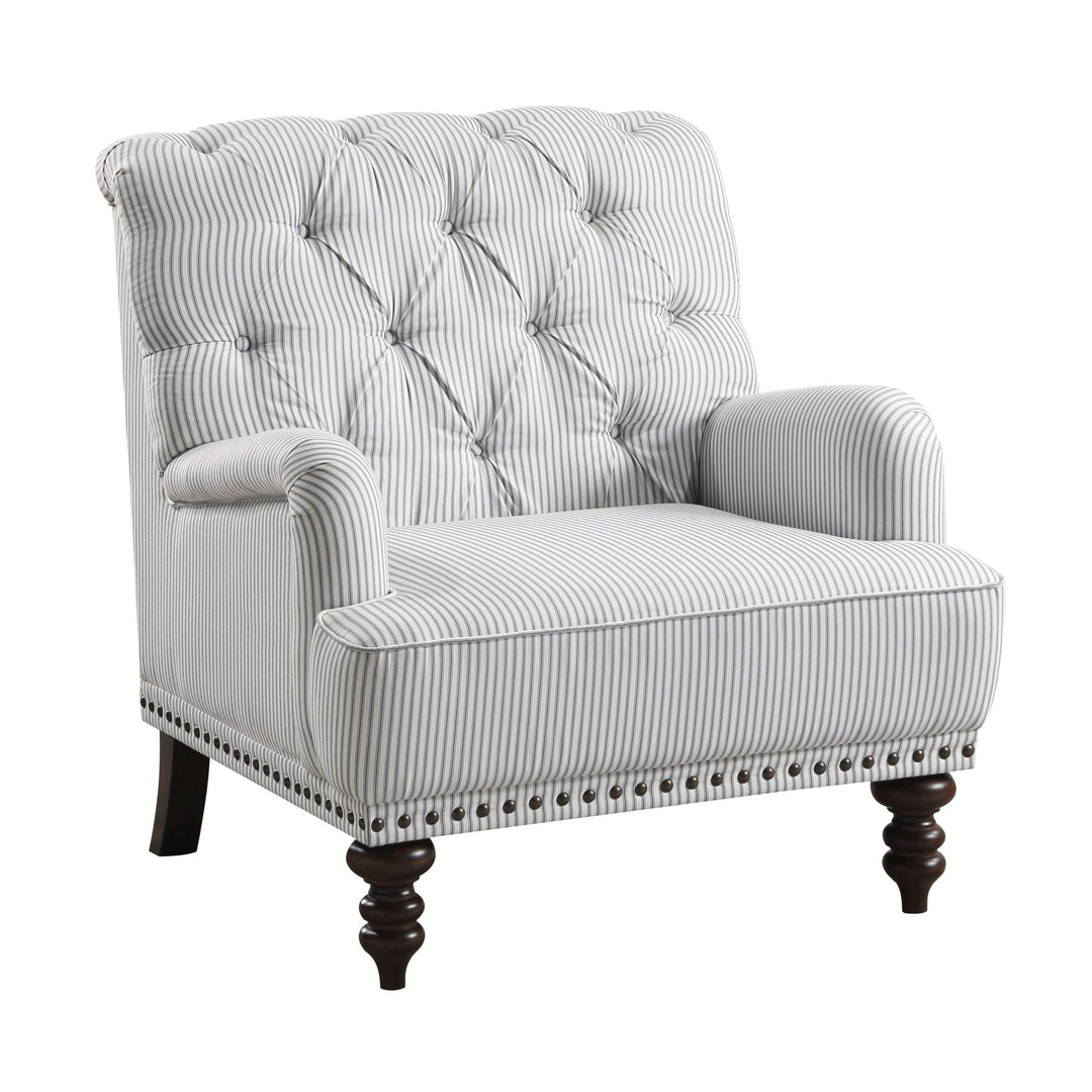 Luxurious Accent Chair with Upholstered Tufted and Nailhead Trim - Pier 1