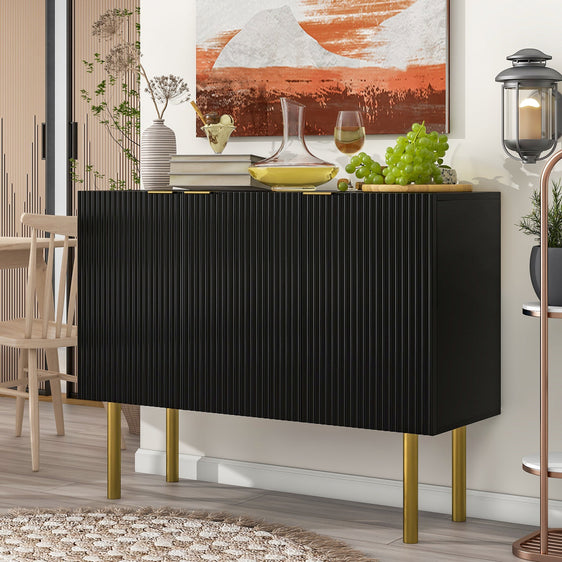 Maeve-Sideboard-Cabinet-with-Gold-Metal-Legs,-Handles-and-Adjustable-Shelves-Buffets/Sideboards
