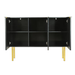 Maeve Sideboard Cabinet with Gold Metal Legs and Handles, Adjustable Shelves - Buffets/Sideboards