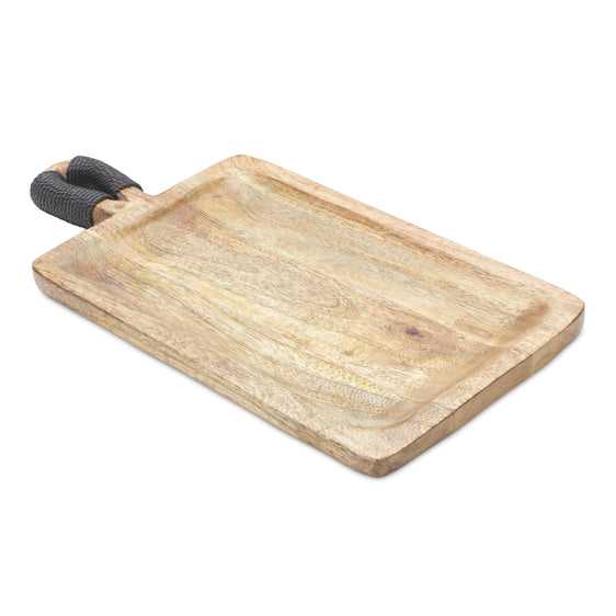 Mango Wood Cutting Board Style Tray, Set of 2 - Serveware