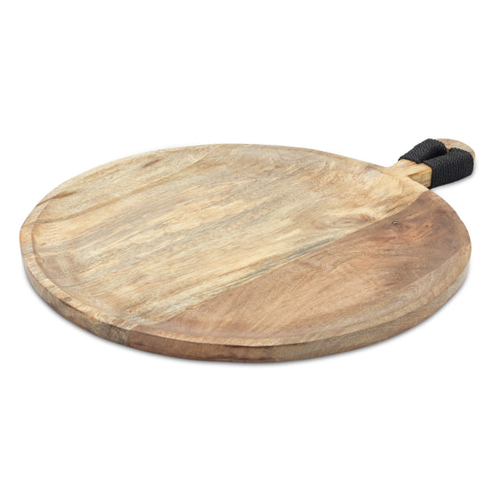 Mango Wood Round Cutting Board Style Tray 15.75" - Serveware