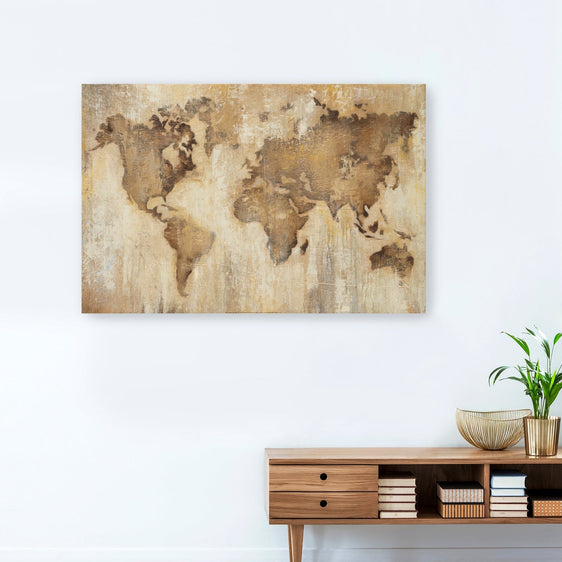 MAP OF THE WORLD Canvas Giclee - Wall Art