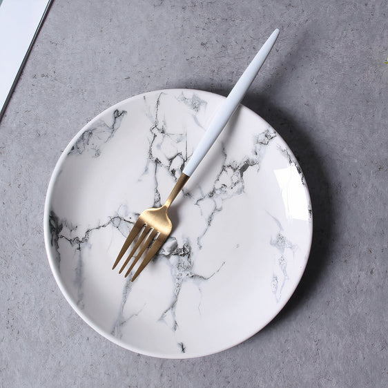Marble Round Plate 6" - Plates