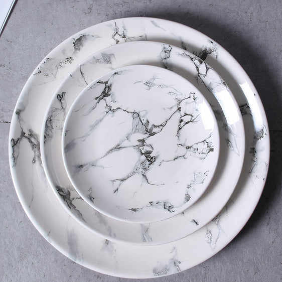 Marble Round Plate 8" - Plates