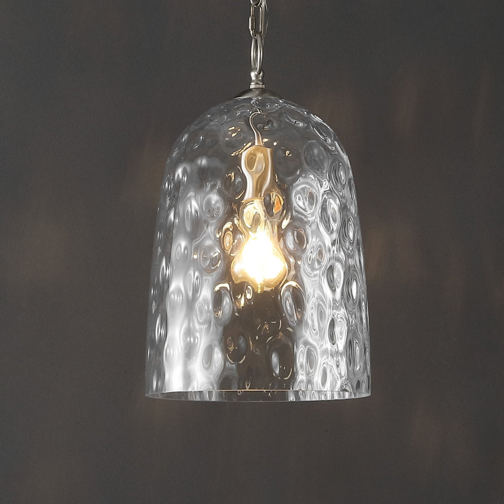 Matilda Light Industrial Designer Iron/Dimple Glass Dome LED Pendant - Pendant Lights