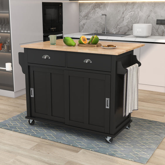 Megan-Kitchen-Cart-on-Wheels-with-Drop-Leaf-Countertop-and-2-Drawers-Kitchen-Carts