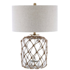 Mer Glass and Rope LED Table Lamp - Table Lamps