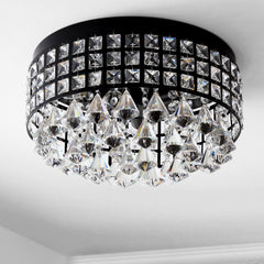 Meredith Light Crystal Drops/Metal LED Flush Mount - Ceiling Lights