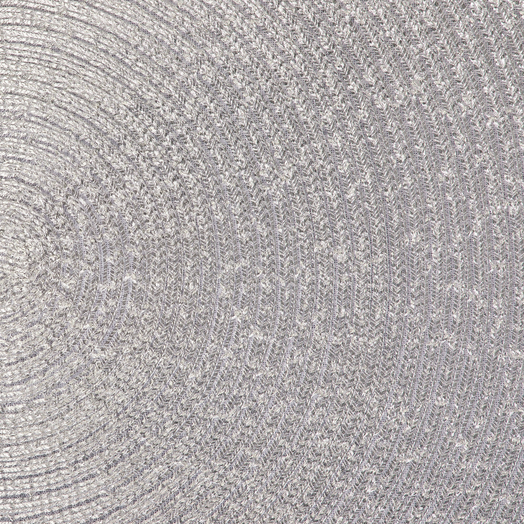 Metallic Silver Round Woven Placemats, Set of 4 - Placemats