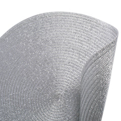 Metallic Silver Round Woven Placemats, Set of 4 - Placemats