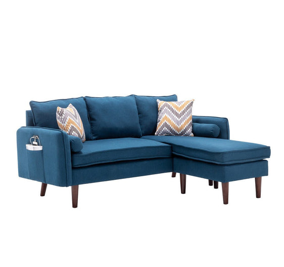 Mia Sectional Sofa with USB Charger and Pillows - Sofas