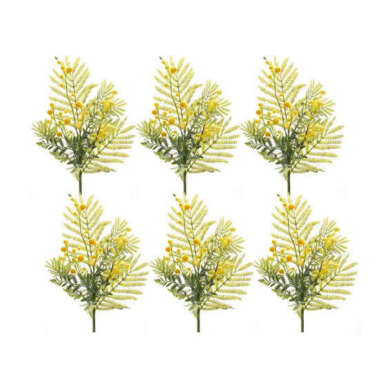 Mimosa Leaf Berry Spray, Set of 6 - Faux Florals