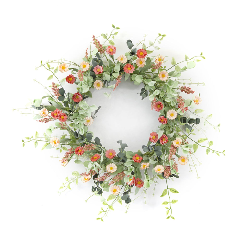 Mini Daisy Floral Wreath 24" - Wreaths