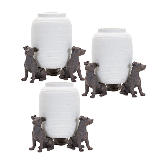 Mini-Sitting-Dog-Pot-Holder,-Set-of-6-Decorative-Accessories