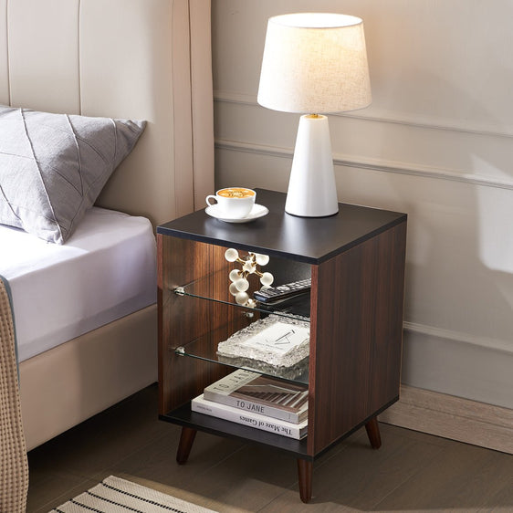 Mirage-LED-Nightstand-with-2-Glass-Shelves-and-Adjustable-Brightness-LED-Lighting-End-Tables