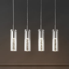 Mium Light Modern Style Iron/Crystal/Glass Integrated LED Linear Pendant - Pendant Lights