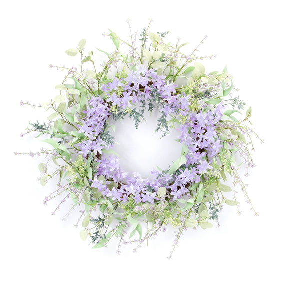 Mixed Floral and Lavender Wreath 24.5" - Wreaths