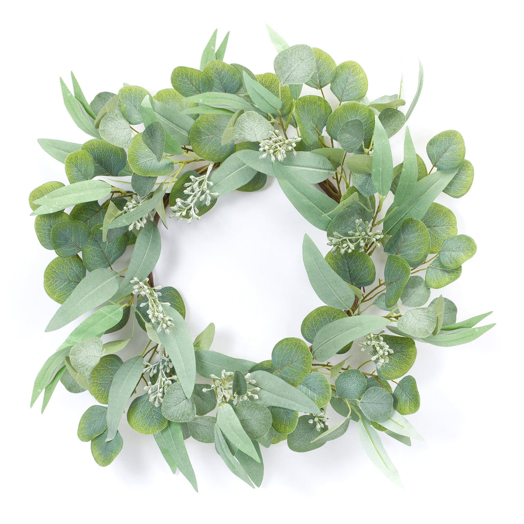 Mixed Seeded Eucalyptus Wreath 20" - Wreaths