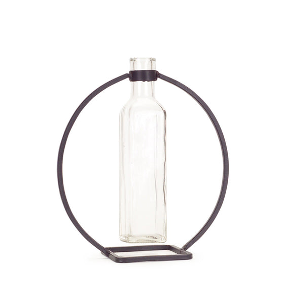 Modern Hanging Bottle Vase in Circle Stand (Set of 4) - Vases