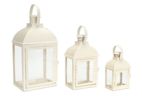 Modern Ivory Metal Lantern (Set of 3) - Lanterns