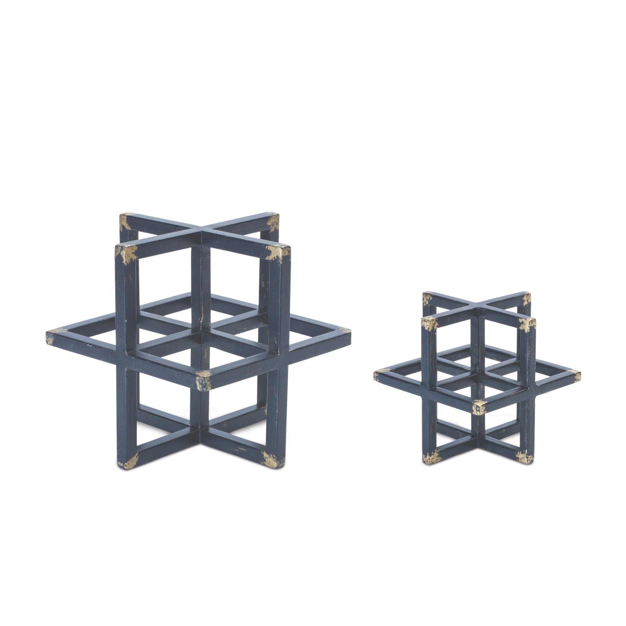 Modern Metal Star Sculpture (Set of 2) - Decorative Accessories