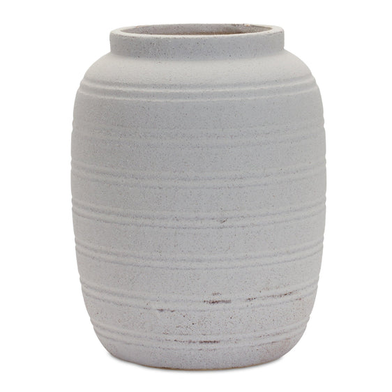 Modern White Clay Vase 9.5" - Vases