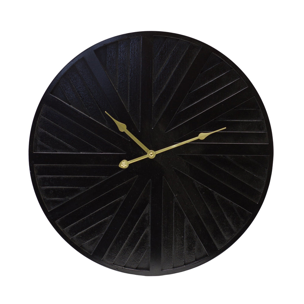 Modern Wood Wall Clock with Gold Hands 19.5" - Clocks