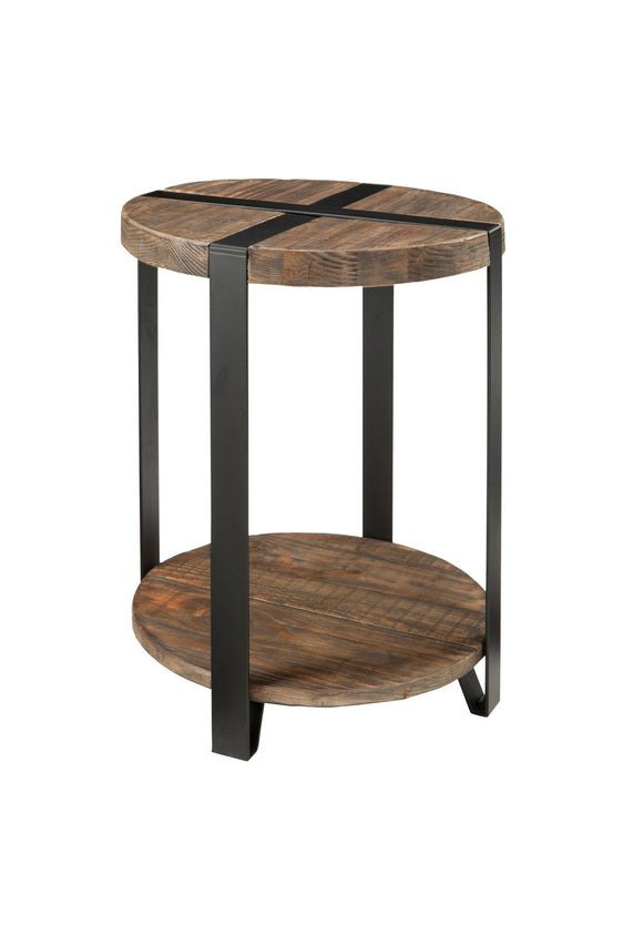 Modesto 20"Dia. Reclaimed Wood Round End Table - End Tables