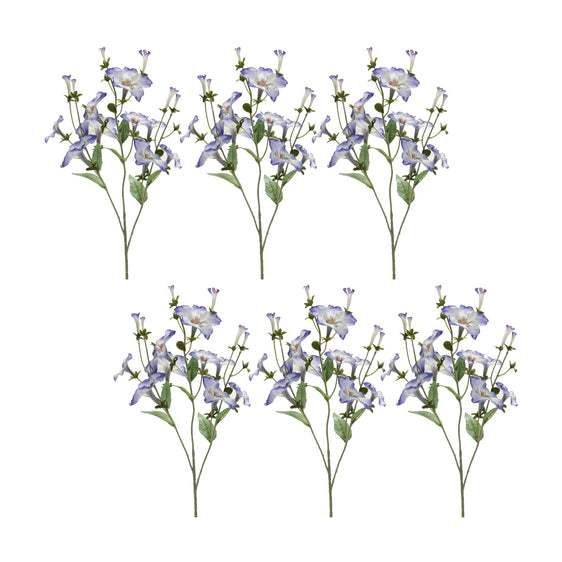 Morning Glory Bud Flower Spray, Set of 6 - Faux Florals