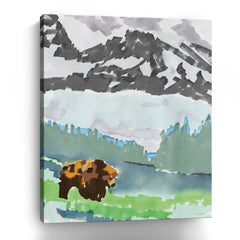 Mountain Grizzly 1 Canvas Giclee - Wall Art