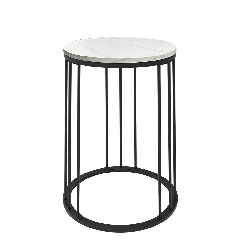 Multi-Purpose Round Side Table With Black Metal Frame And Adjustable Foot Pads - Home Goods