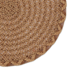 Natural Lattice Woven Polyester Round Placemats, Set of 6 - Placemats