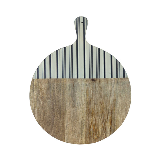 Natural Mango Wood Cutting Board with Stripe Accent 22.75" - Serveware