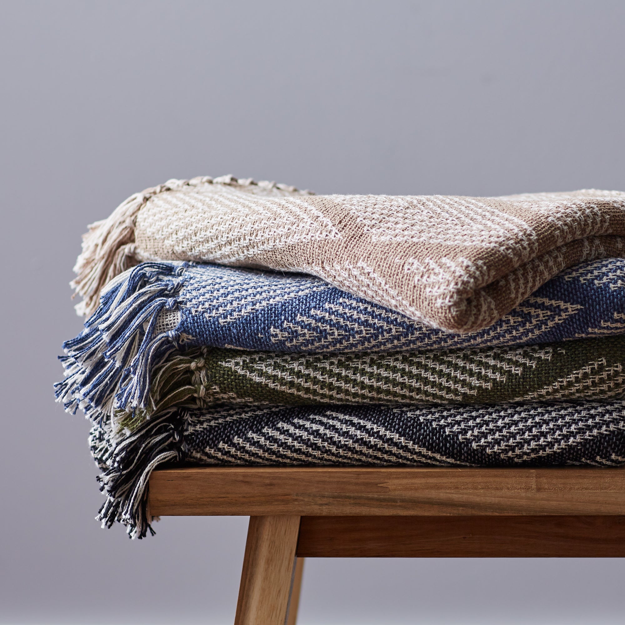 Natural Tone Multi Diamond Throw - Throw Blankets