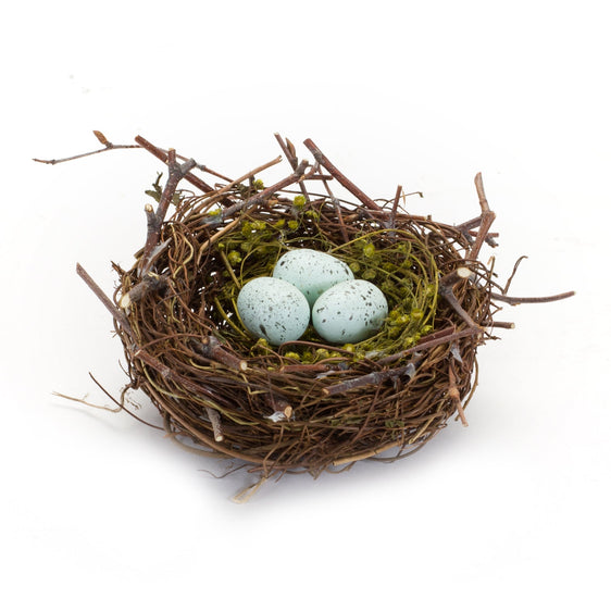 Natural-Twig-Bird-Nest-with-Speckled-Eggs,-Set-of-6-Decor