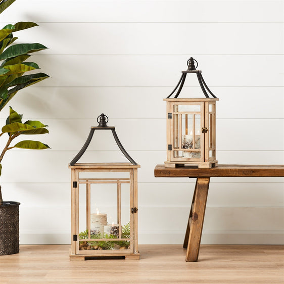 Natural-Wood-Lantern-with-Open-Metal-Lid-(Set-of-2)-Lanterns