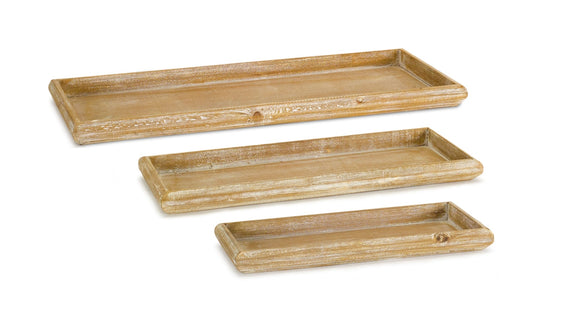 Natural Wooden Nesting Tray, Set of 6 - Decorative Trays