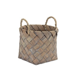 Natural Woven Wicker Basket with Handles (Set of 3) - Decor