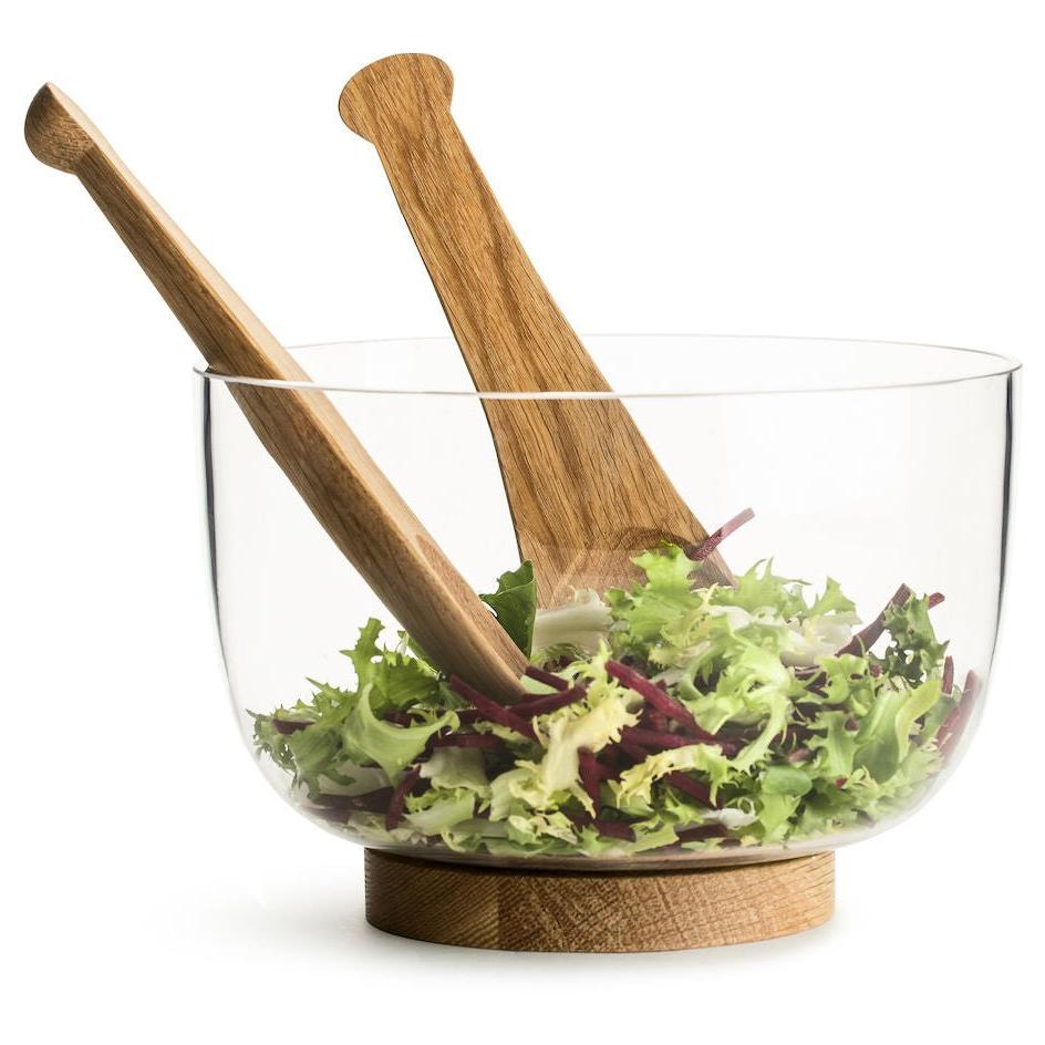 Nature-Salad-Server,-Set-of-2,-Oak-Serveware