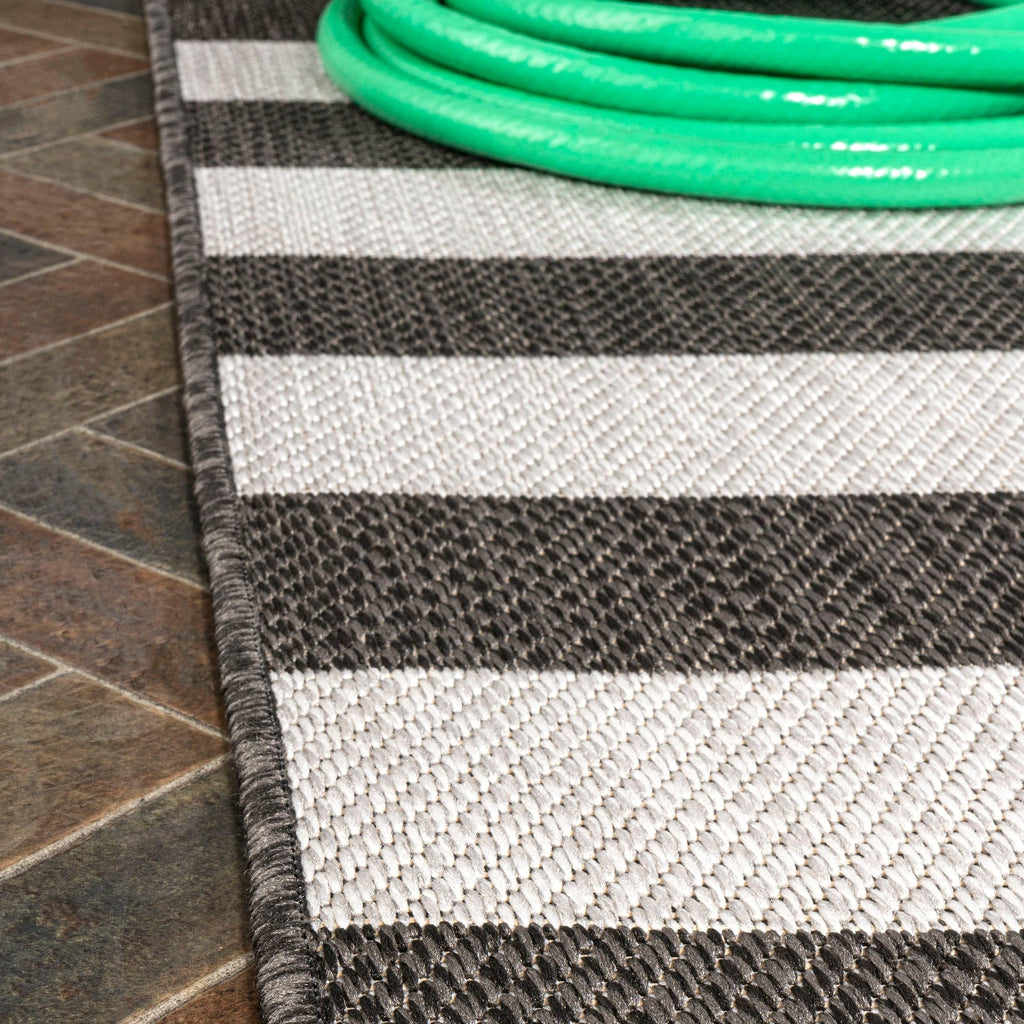 Negril Two-Tone Wide Stripe Indoor/Outdoor Area Rug - Rugs