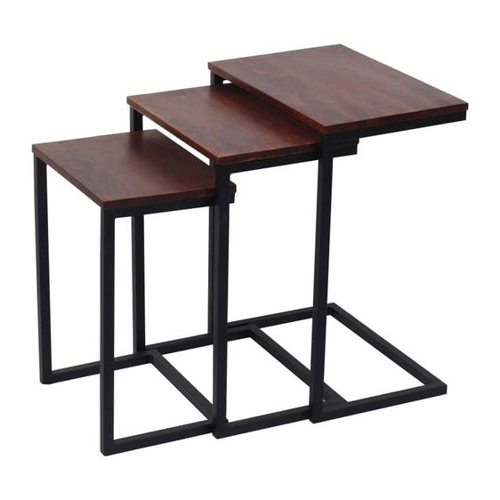 Nesting Table Set of 3 with Chestnut Finish - Side Tables