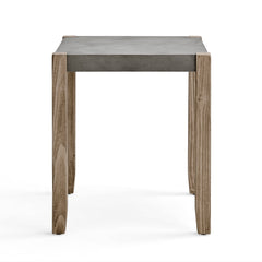 Newport 21" Square Faux Concrete and Wood End Table - End Tables